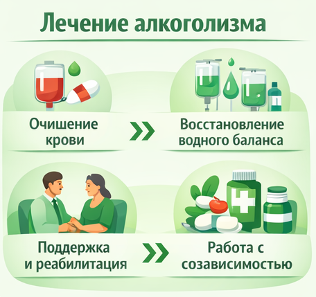 лечение алкоголизма в Чайковском этапы